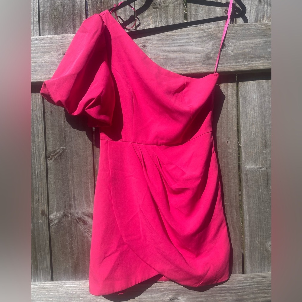 DO+BE Hot Pink One-Shoulder Cocktail Dress Size S